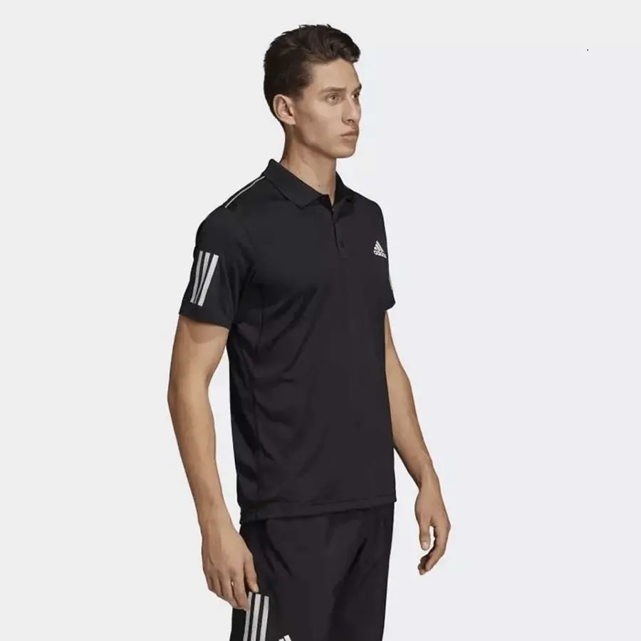 Áo Adidas 3 Stripes Club Polo Shirt Black DU0848 - Ảnh 4