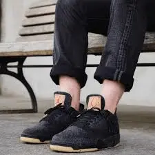 Giày Nike Levi's x Air Jordan 4 Retro 'Black Denim' AO2571-001 - Ảnh 5