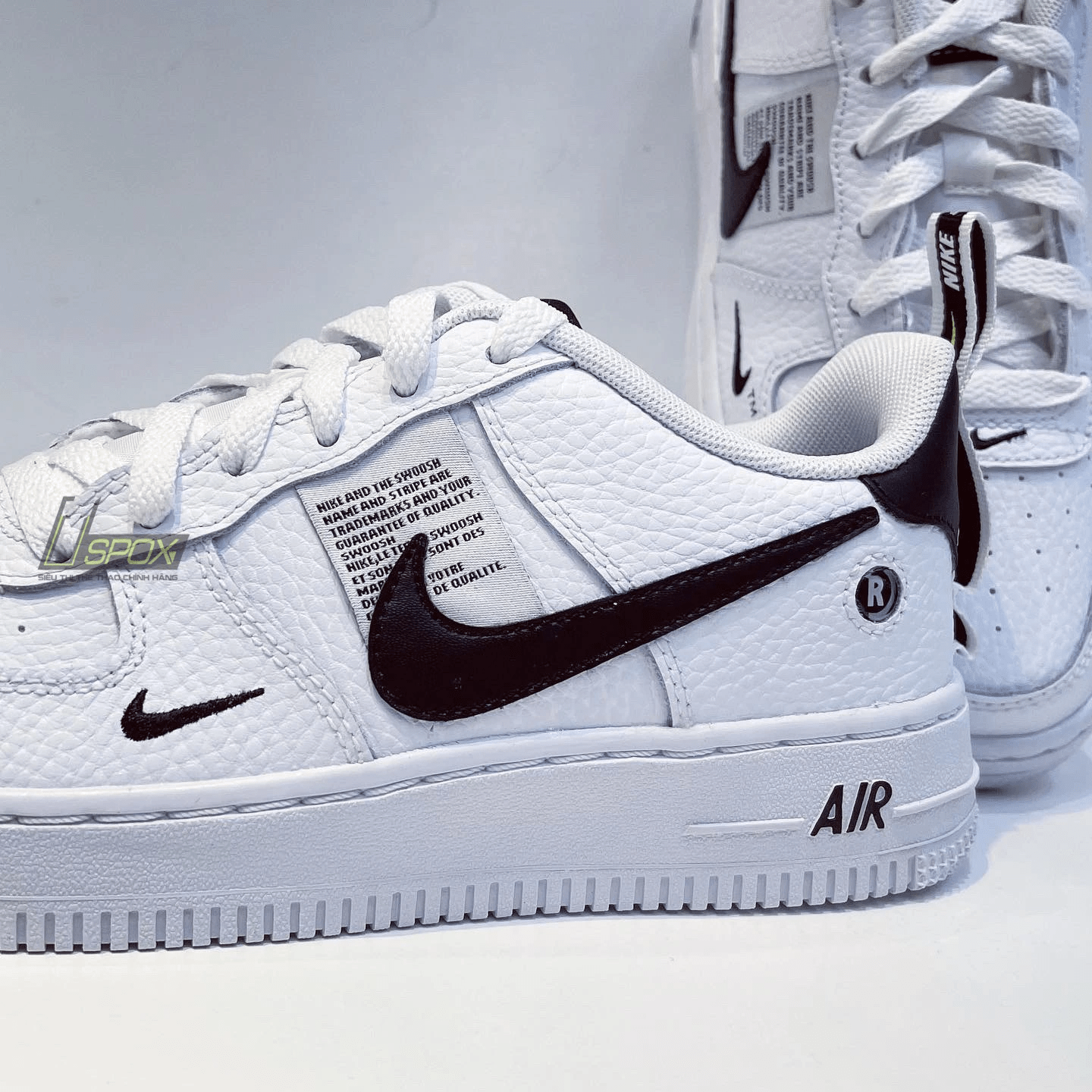 Giày Nike Air Force 1 LV8 Utility GS 'Overbranding' AR1708-100 - Ảnh 4