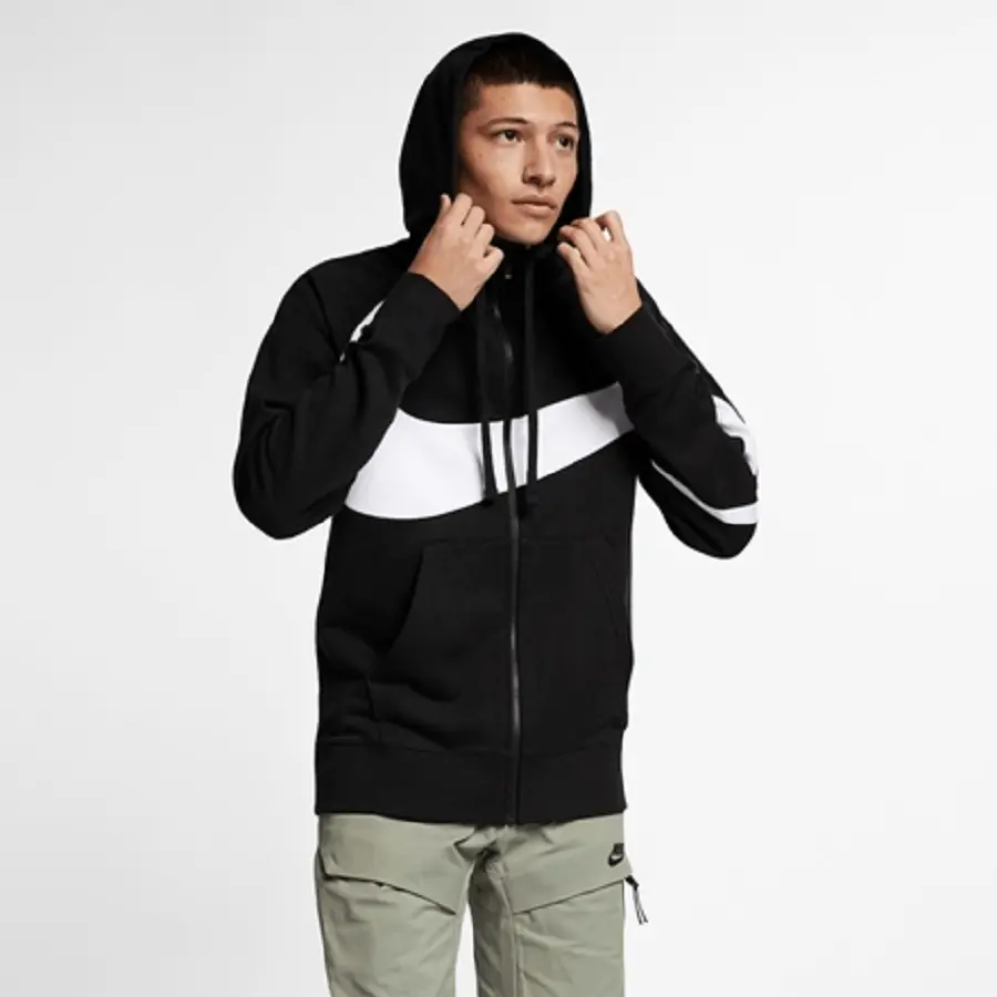 Áo Nike Sportswear Hoodie Black White AR3084-010 - Ảnh 4