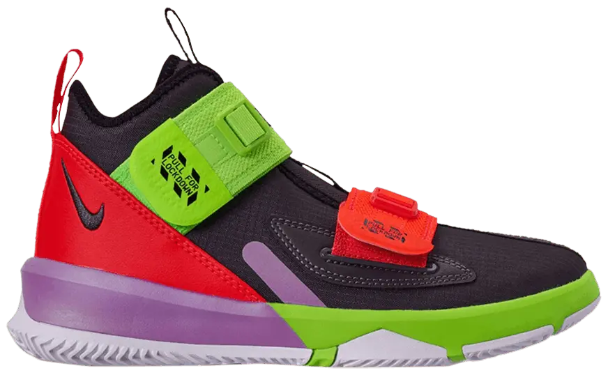 Giày Nike LeBron Soldier 13 GS 'Thunder Grey Crimson Green' AR7585-002