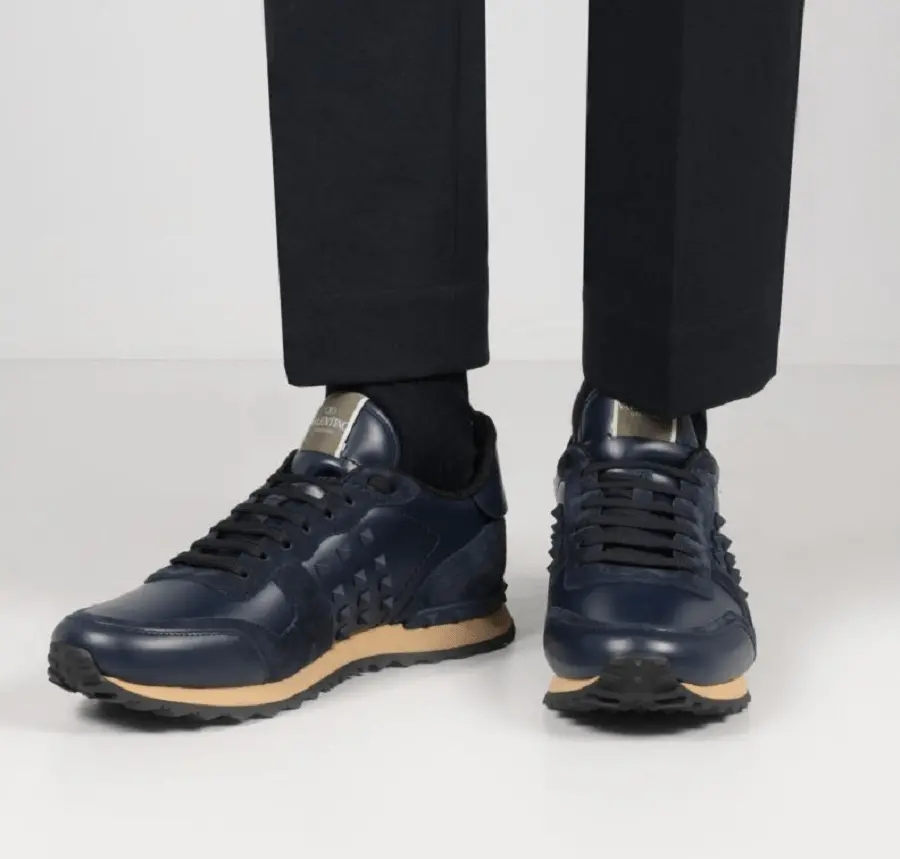 Giày Valentino Leather Rockstud Sneakers WY2S0748VRJM30 - Ảnh 3