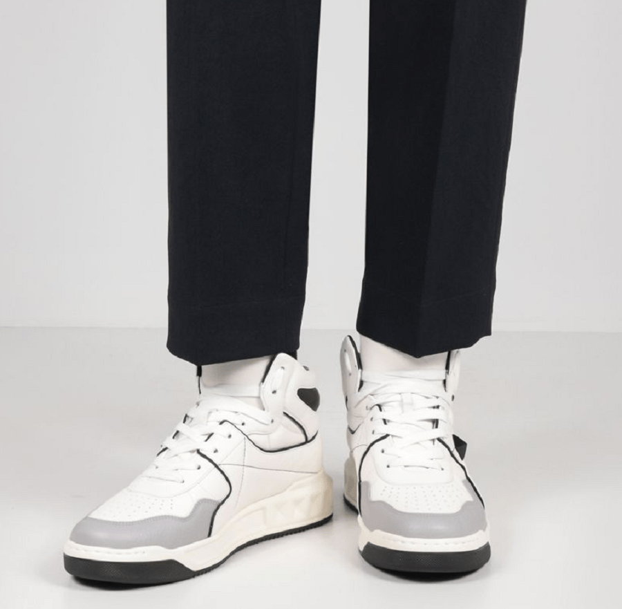 Giày Valentino Garavani One Stud Nappa Mid Top WY2S0E63NWN0N2 - Ảnh 5