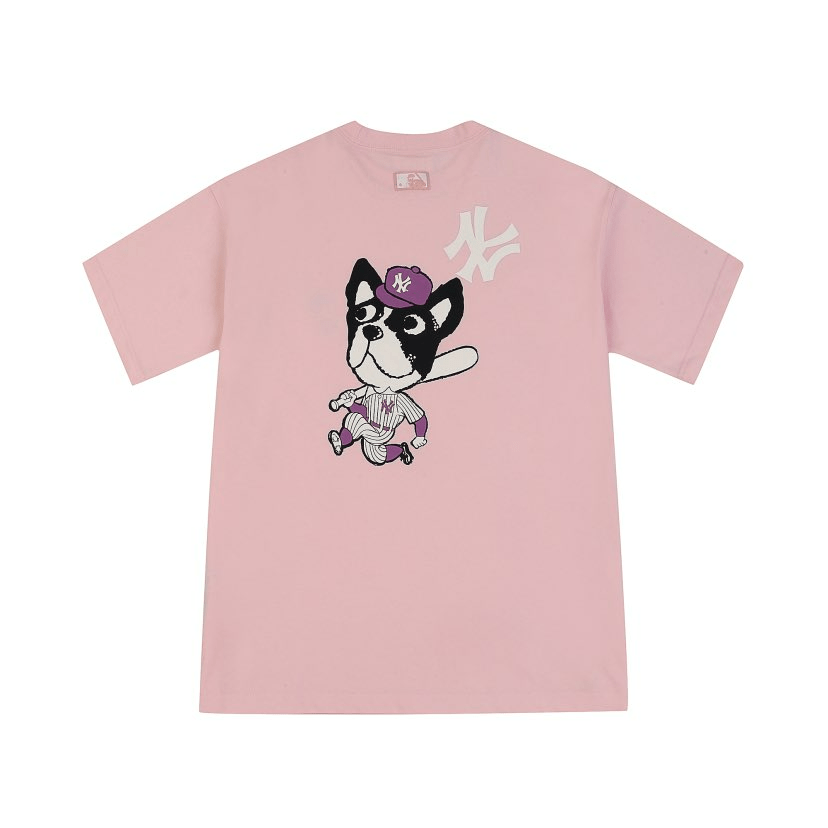 Áo MLB Bark Short Sleeve New York Yankees Pink 31TSCM031-50P - Ảnh 2