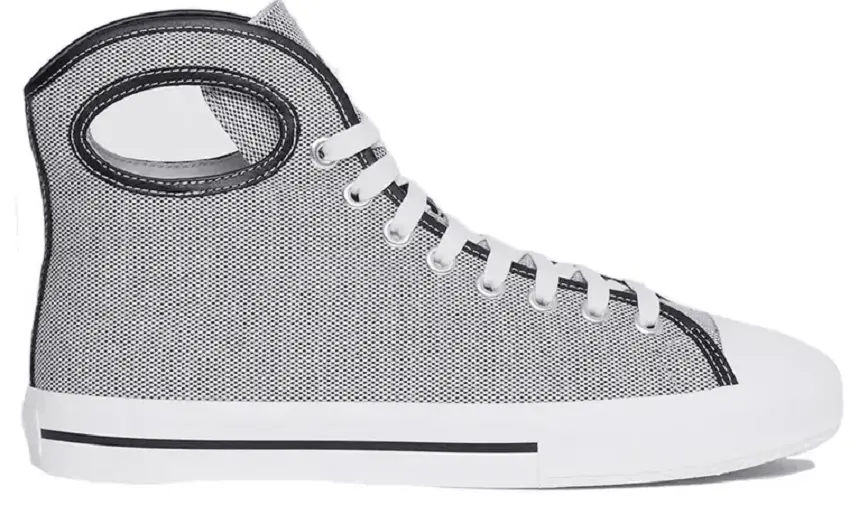 Giày Burberry Porthole Canvas High-Top Black White 80390661