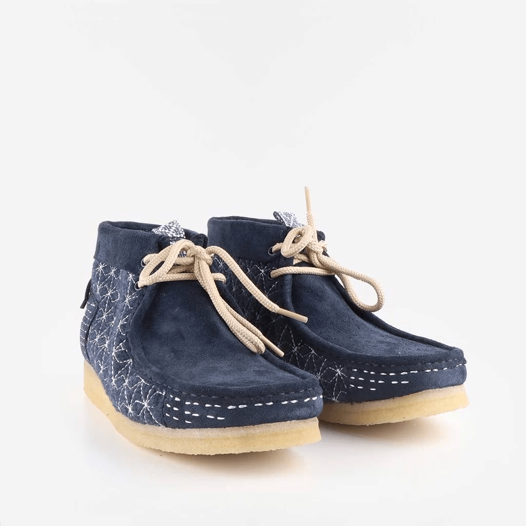 Giày Clarks Wallabee Boot 'Navy Shashiko' 261-69152 - Ảnh 6