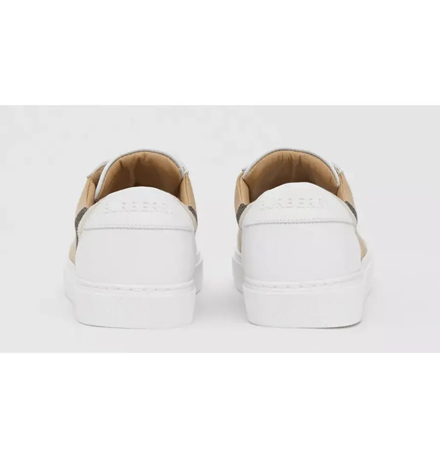 Giày Burberry House Check And Leather 'Optic White' 80243261 - Ảnh 5