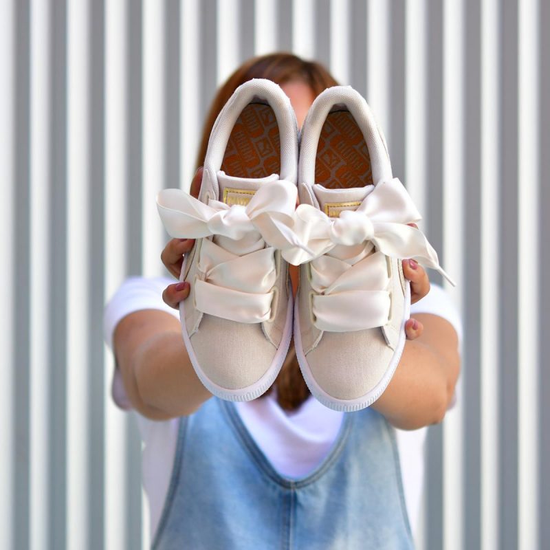 Giày Puma Basket Heart Canvas 366495-01 - Ảnh 6