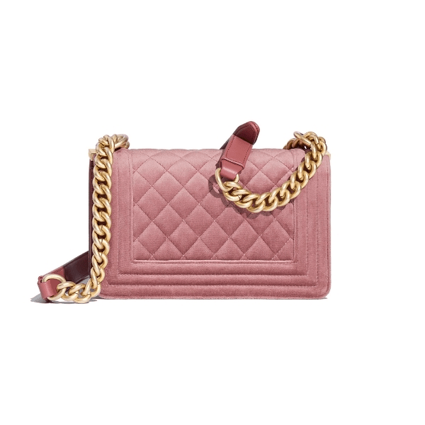 Túi Chanel Small Boy Handbag 'Velvet Gold Metal Pink' A67085-B02302-N5967 - Ảnh 4