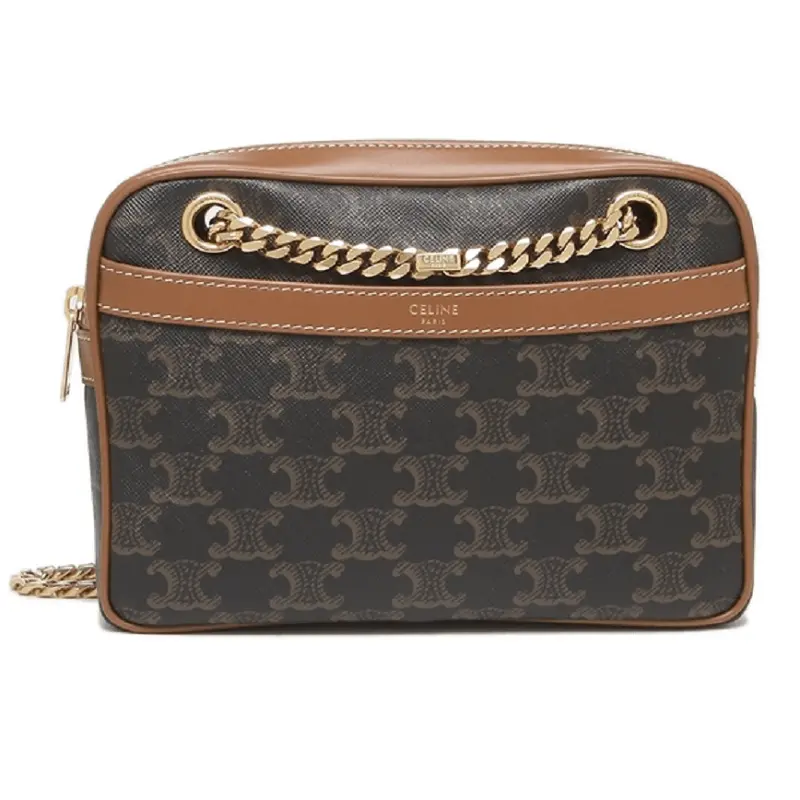 Túi Celine Small Patapans In Triomphe Canvas And Calfskin Tan 196252BZJ-04LU