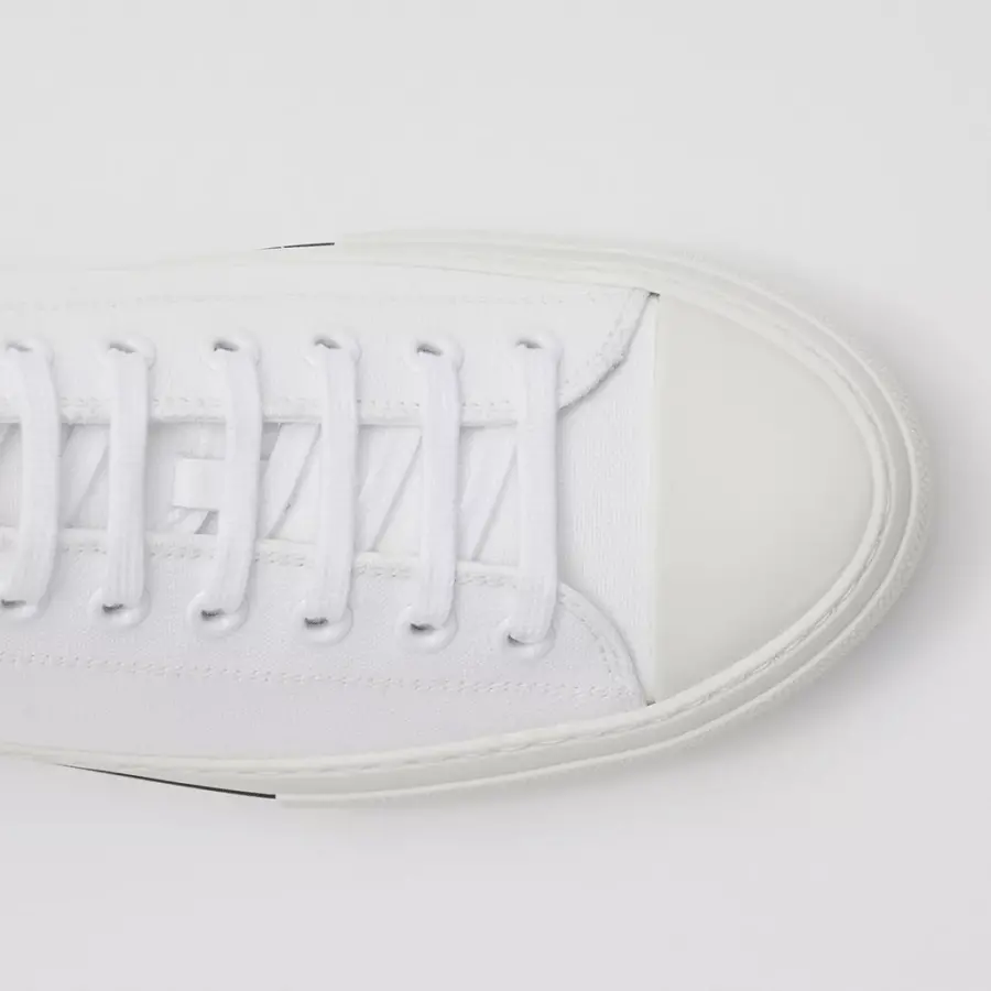 Giày Burberry Logo Detail Cotton 'Neutral White' 80523401 - Ảnh 4