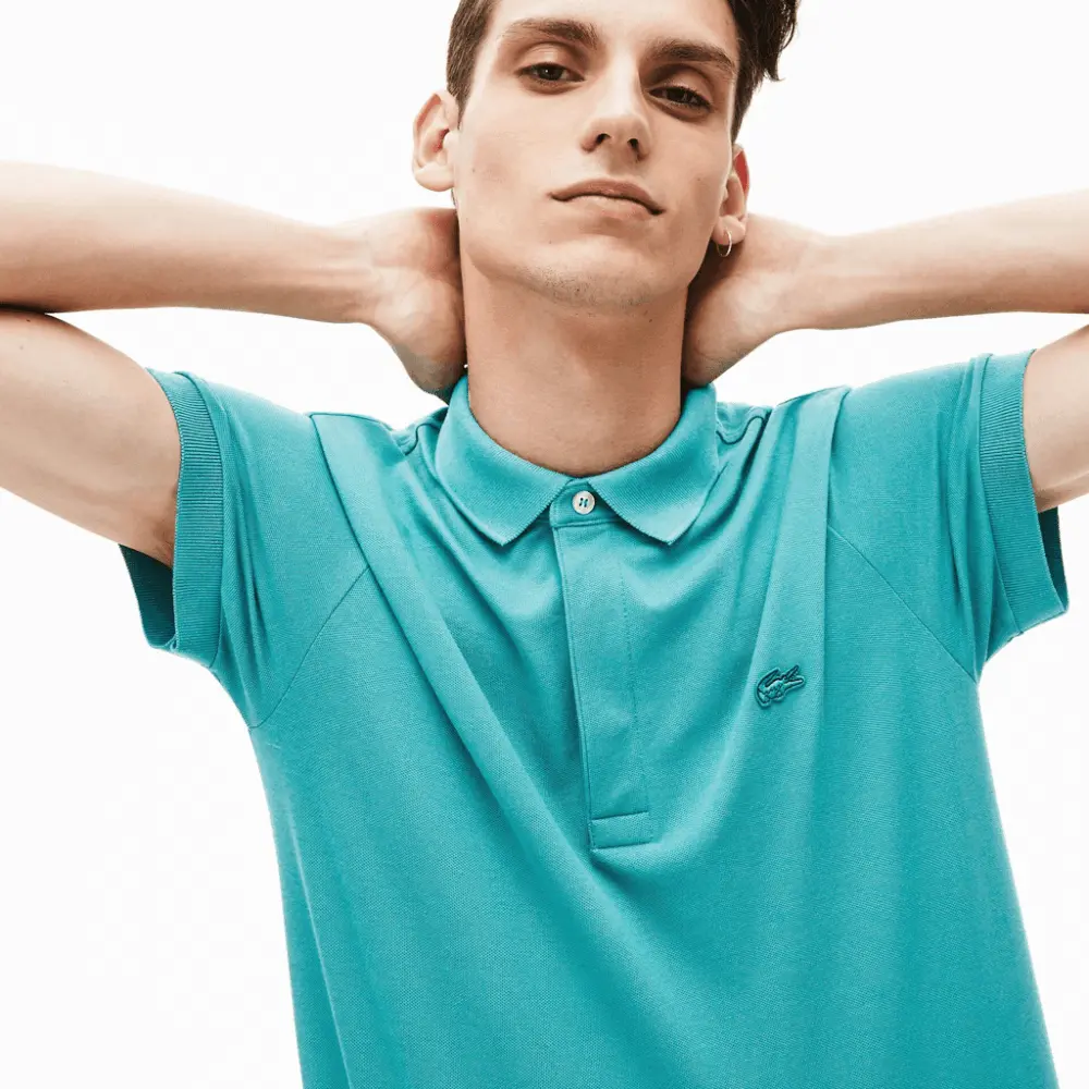 Áo Lacoste Paris Stretch Cotton Piqué Polo Shirt 'Blue' PH5522-S5J - Ảnh 5