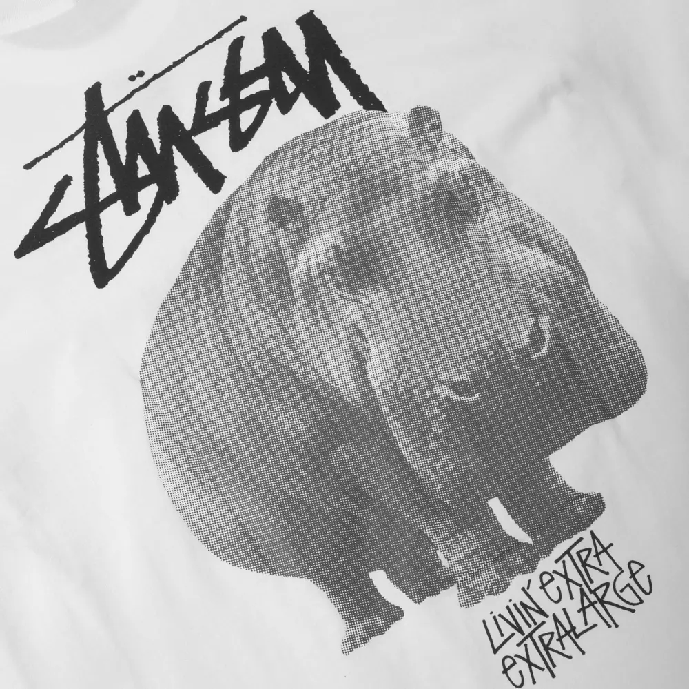 Áo Stussy Big Hippo T-shirt 'White' - Ảnh 4