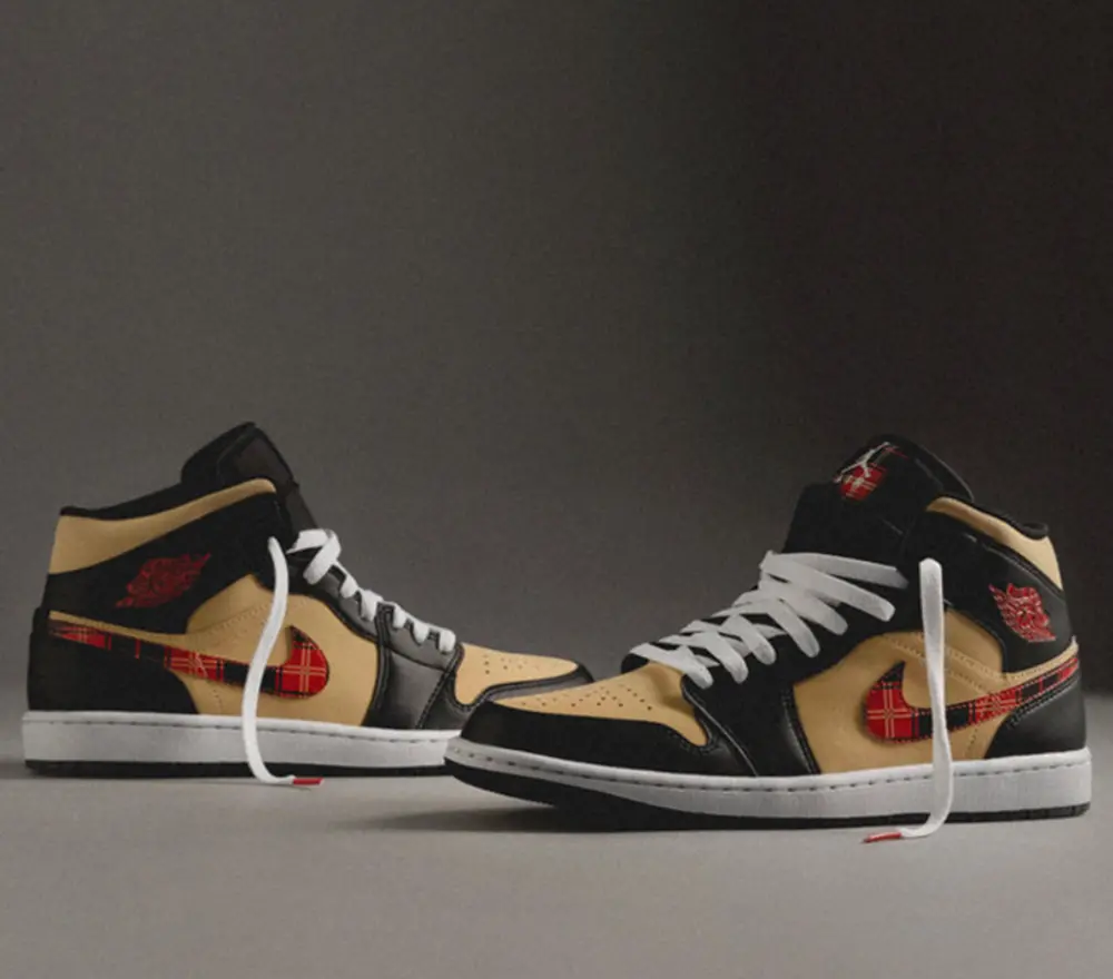 Alternative view of Giày Nike Air Jordan 1 Mid 'Tartan Swoosh' DZ5329-001