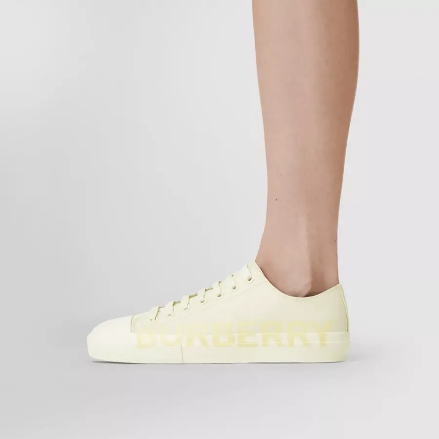 Alternative view of Giày Burberry Logo Print Cotton Garbadine 'Vanilla' 80450771