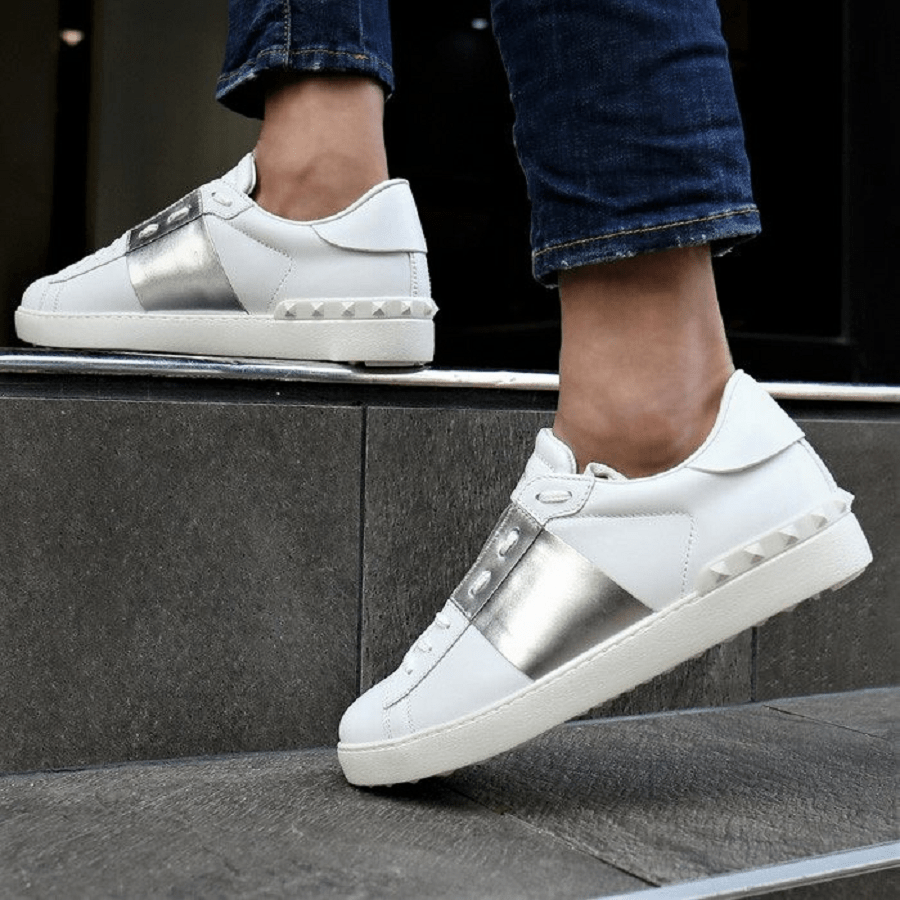 Giày Valentino Men Shoes Leather Trainers Sneakers Open PY2S0830FLR857 - Ảnh 3