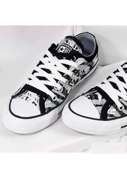 Giày Converse Chuck Taylor All Star Double Upper Logo Play 'Black White Wolfgrey' 567869V - Ảnh 5