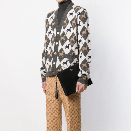 Túi Gucci GG Marmont Leather Pouch 475317 DJ20T 1000 - Ảnh 4