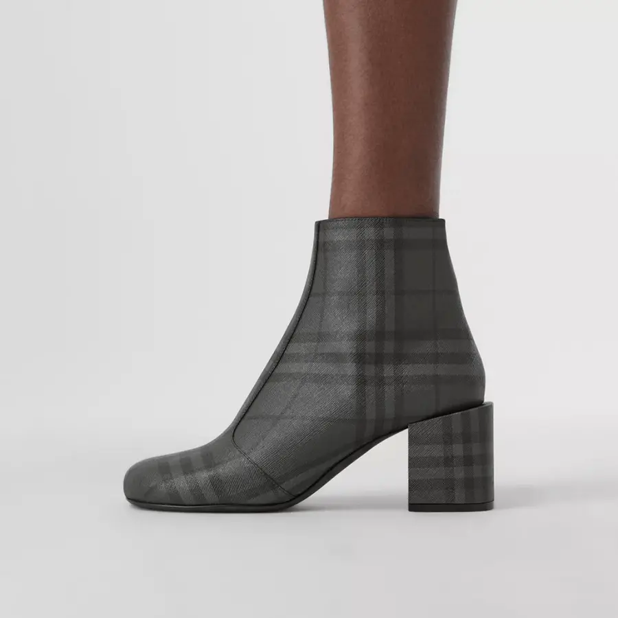 Alternative view of Giày Burberry Vintage Check Block-heel Ankle Boots 'Charcoal'
