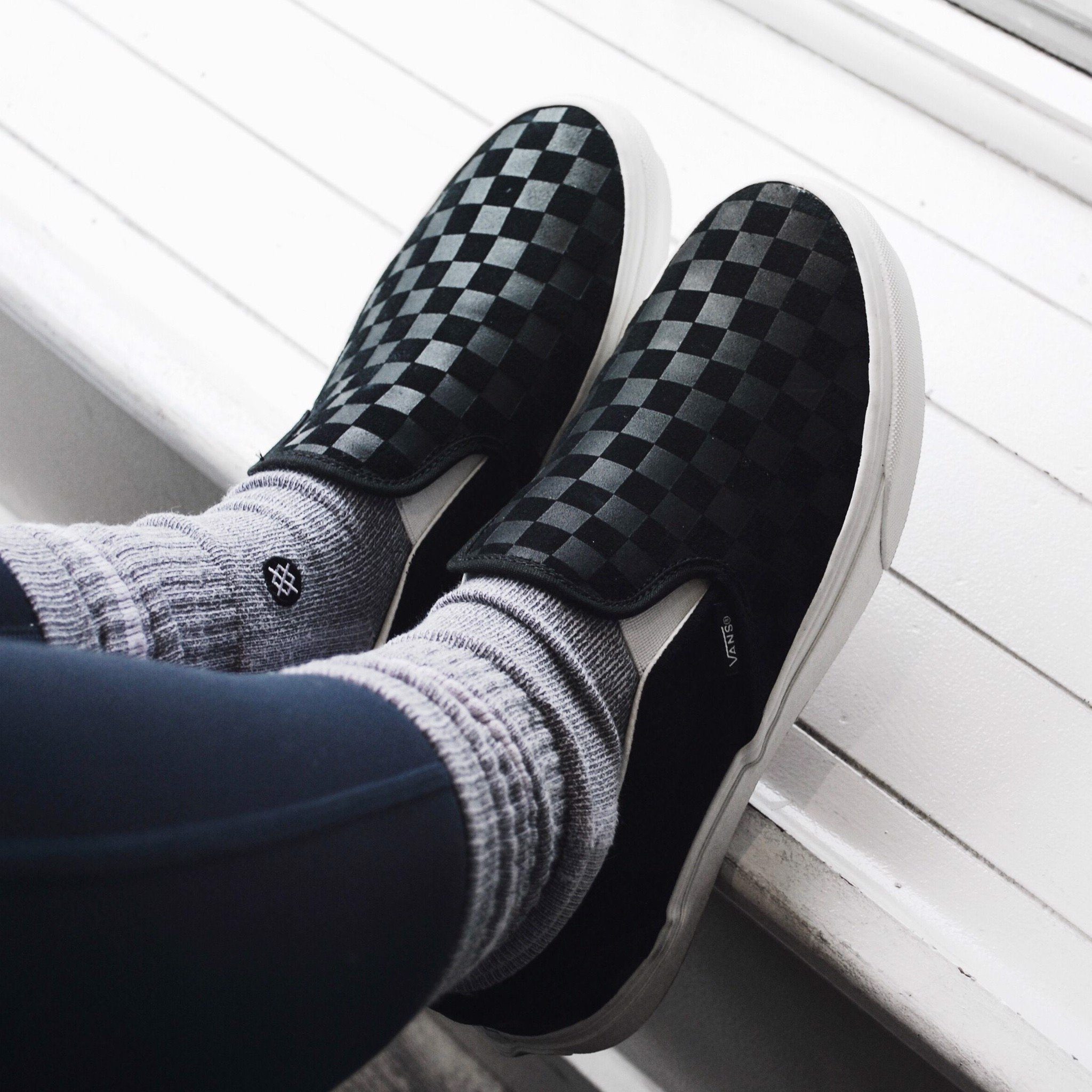 Giày Vans Classic Slip-On 'Checker Emboss - Black' VN0A38F7QCF - Ảnh 5