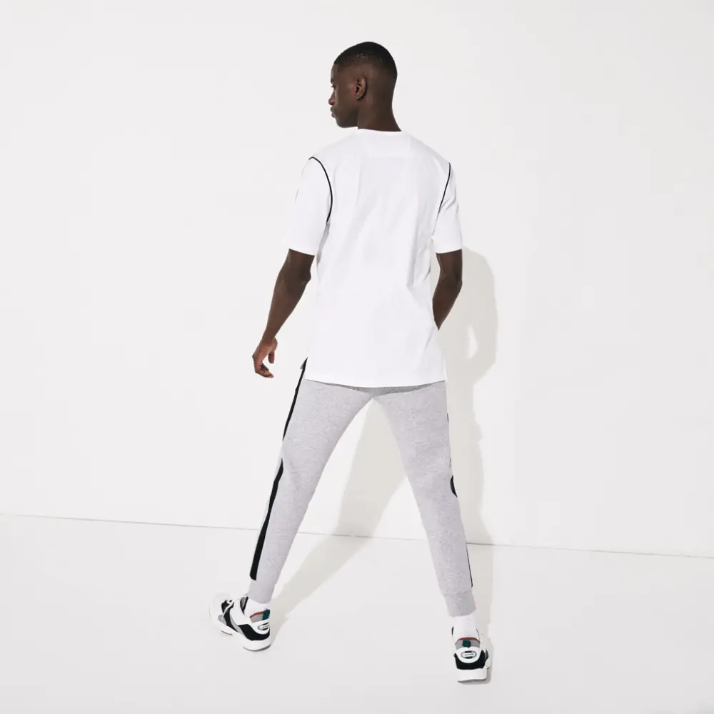 Áo Lacoste Sport Piped Cotton T-Shirt White TH4915-BLD - Ảnh 4