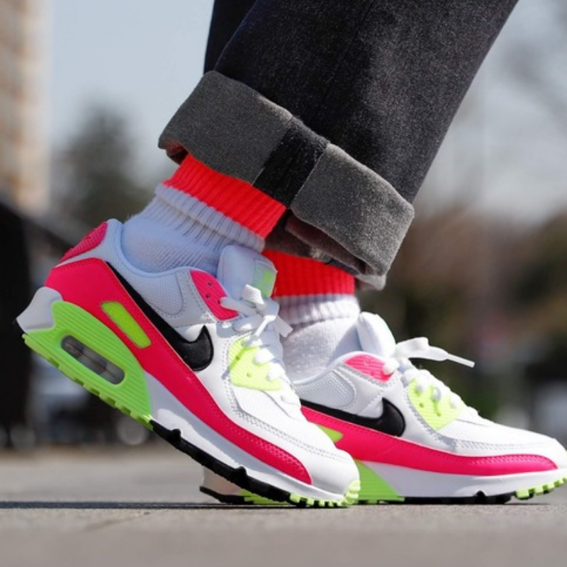 Giày Nike Wmns Air Max 90 GS 'Pink Volt' CT1030-100 - Ảnh 3