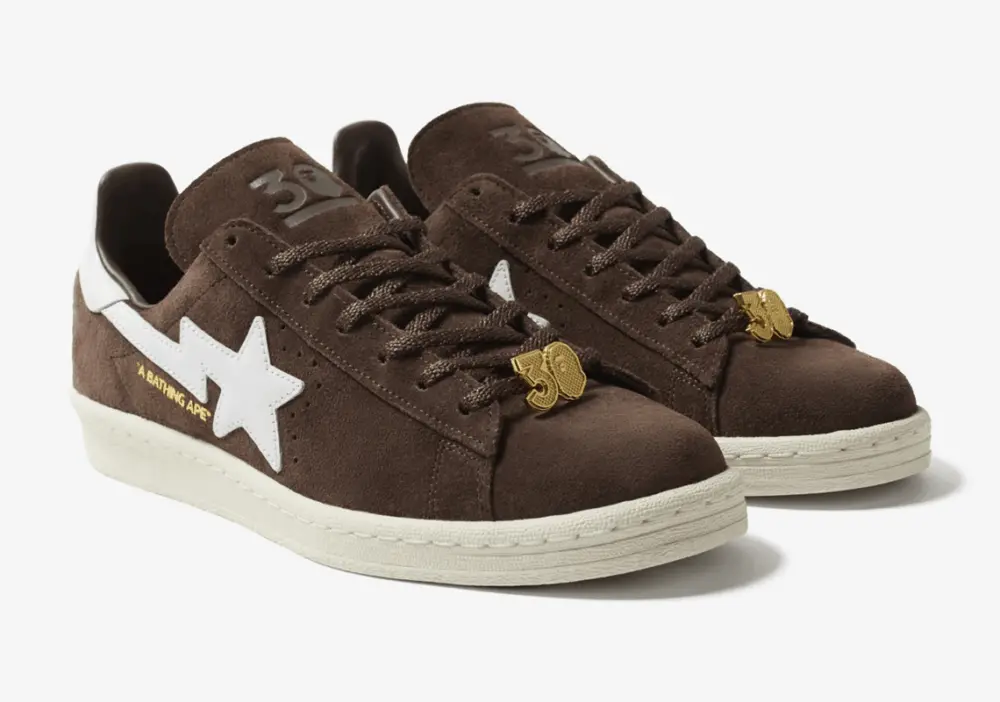Alternative view of Giày Adidas BAPE x Campus 80s '30th Anniversary - Brown' IF3379