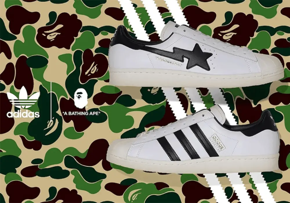Giày Adidas BAPE x Superstar 'White Black' GZ8980 - Ảnh 3