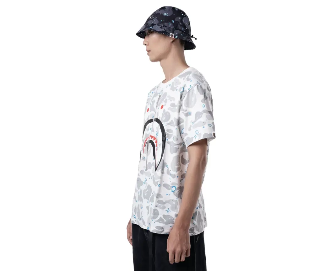 Áo Bape Space Camo Shark Tee White Multi B-SPCSTWHTM - Ảnh 4