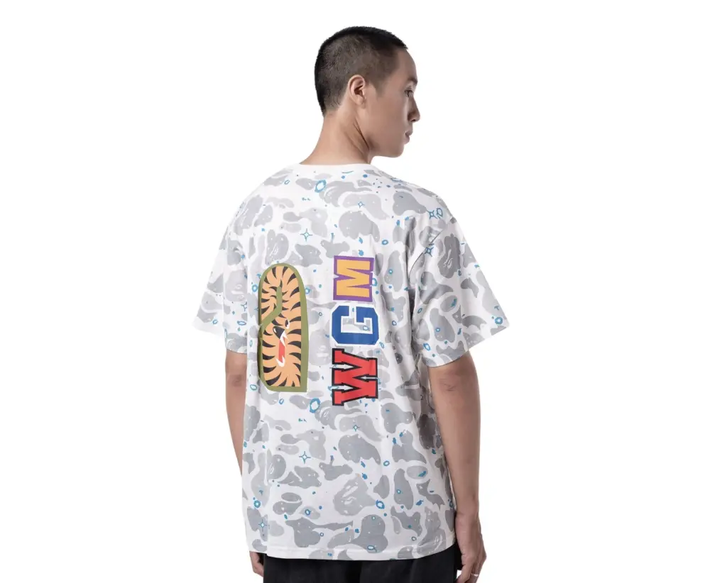 Áo Bape Space Camo Shark Tee White Multi B-SPCSTWHTM - Ảnh 3