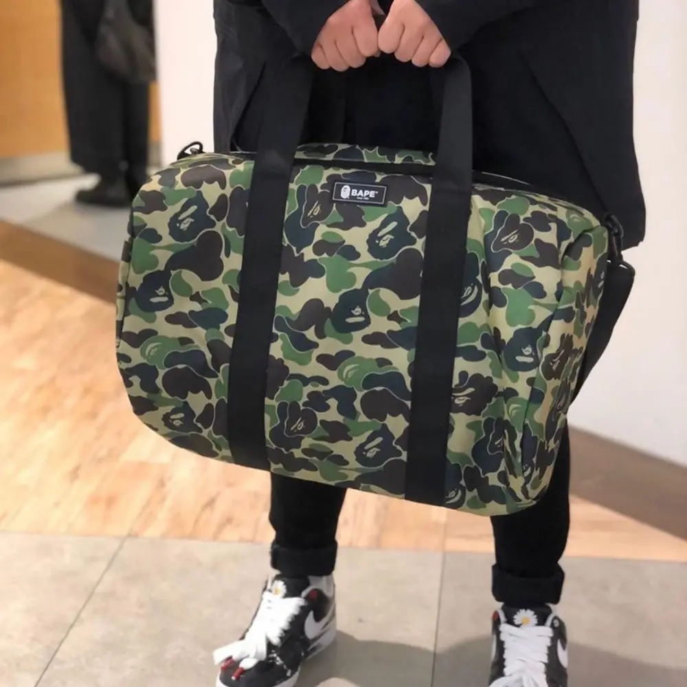 Túi BAPE Green Camo Duffle Bag - Ảnh 3