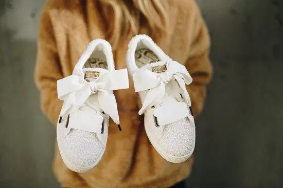 Giày Puma Basket Heart Teddy 'Whisper White' 367030-01 - Ảnh 4
