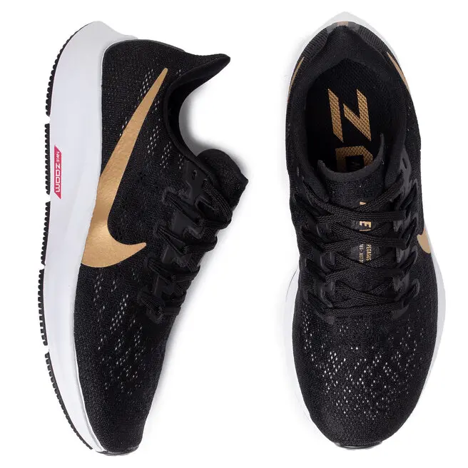 Alternative view of Giày Nike Wmns Air Zoom Pegasus 36 'Black Metallic Gold' AQ2210-008