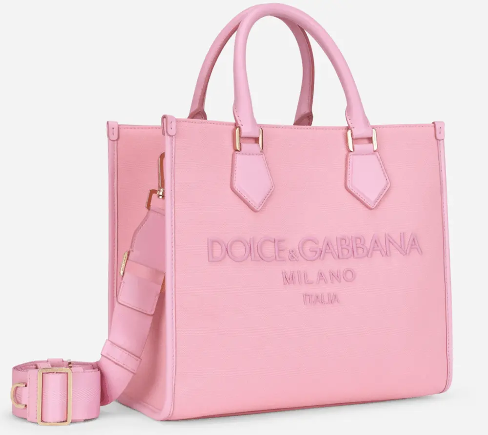 Túi Dolce & Gabbana Canvas Shopper With Embroidered Logo 'Pink' BB2012AY4058I439 - Ảnh 3