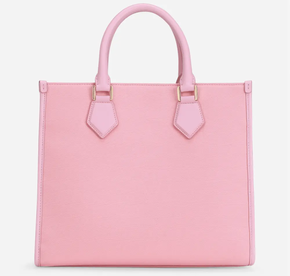 Túi Dolce & Gabbana Canvas Shopper With Embroidered Logo 'Pink' BB2012AY4058I439 - Ảnh 4