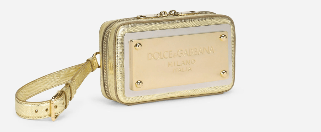 Túi Dolce & Gabbana Foiled Calfskin Plate Clutch 'Gold' BB2066AP28780983 - Ảnh 3