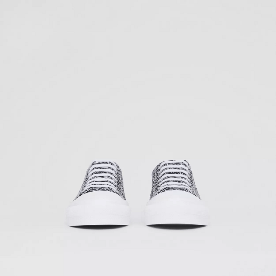 Giày Burberry Monogram Print Cotton 'Black White' 80498801 - Ảnh 5