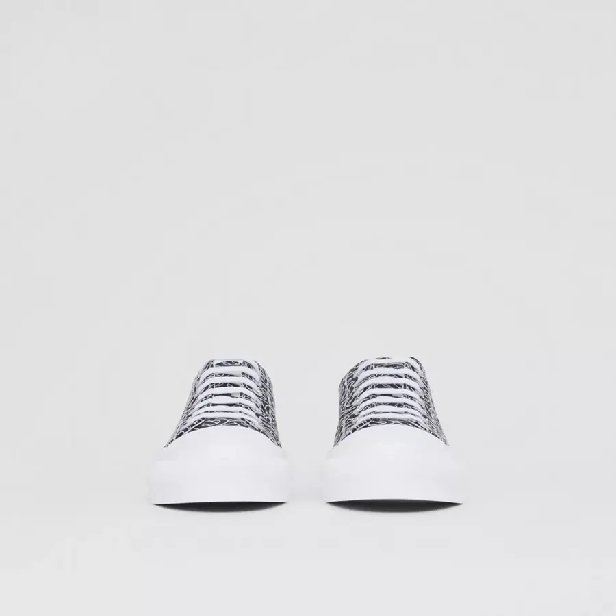 Giày Burberry Monogram Print Cotton 'Black White' 80498801 - Ảnh 5