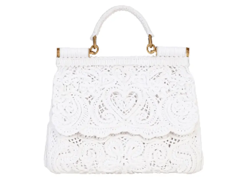 Túi Dolce & Gabbana Medium Cordonetto Lace Sicily Bag 'White' BB6002AW71780001