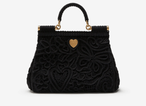 Alternative view of Túi Dolce & Gabbana Medium Cordonetto Lace Sicily Bag 'Black' BB6002AW71780999