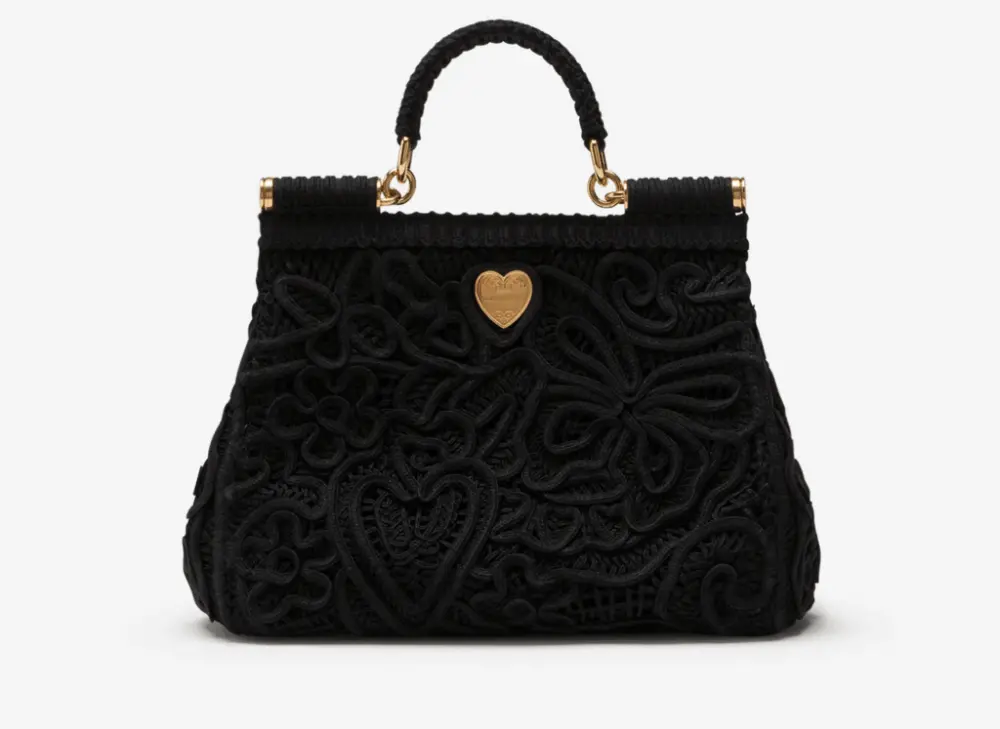 Alternative view of Túi Dolce & Gabbana Medium Cordonetto Lace Sicily Bag 'Black' BB6002AW71780999
