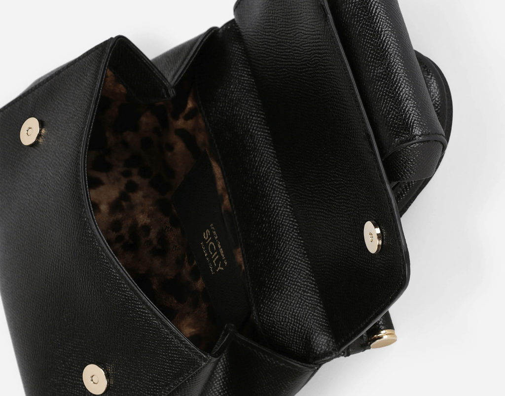Túi Dolce & Gabbana Small Calf Skin Sicily Bag 'Black' BB6003A100380999 - Ảnh 5