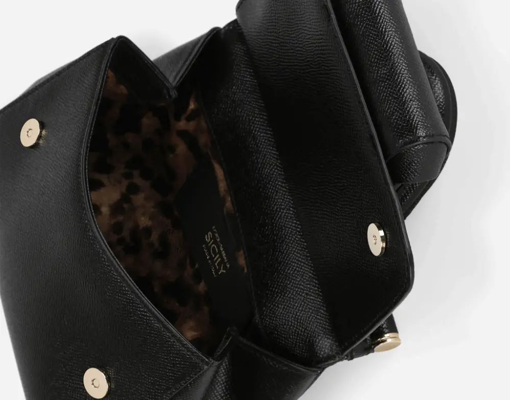 Túi Dolce & Gabbana Small Calf Skin Sicily Bag 'Black' BB6003A100380999 - Ảnh 5