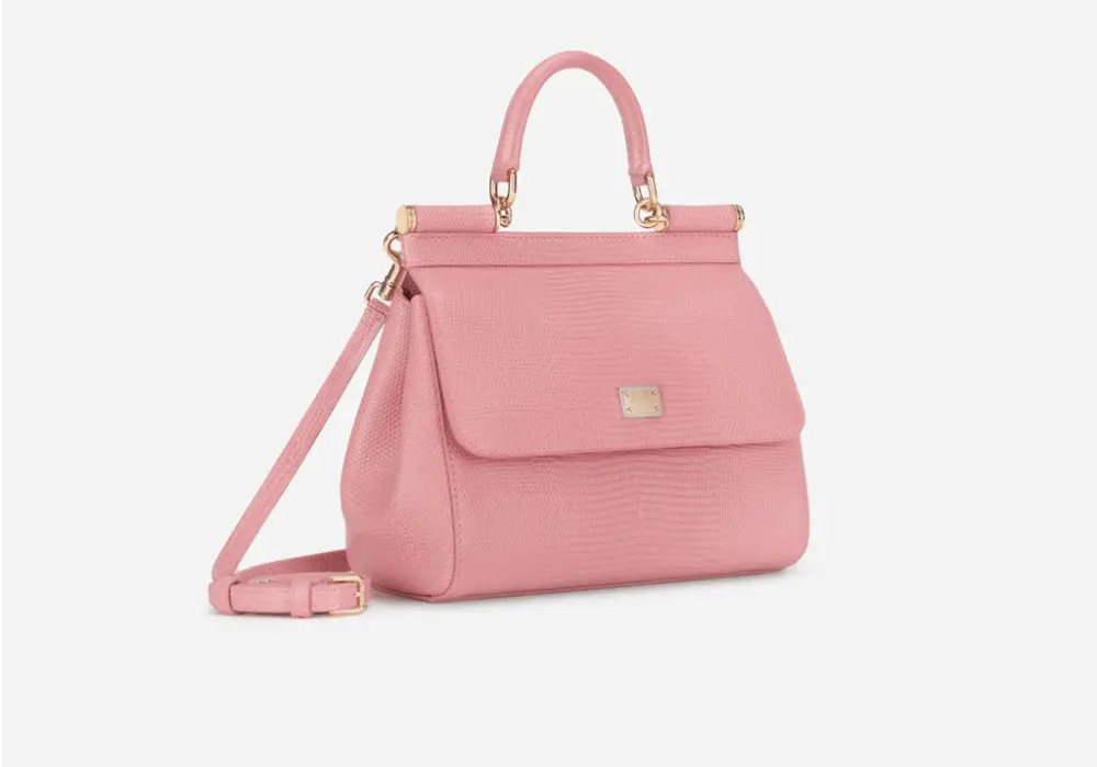 Túi Dolce & Gabbana Small Sicily Bag In Dauphine Calfskin 'Pink' BB6003A109587414 - Ảnh 3