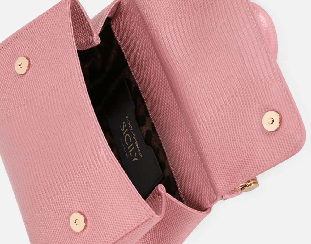 Túi Dolce & Gabbana Small Sicily Bag In Dauphine Calfskin 'Pink' BB6003A109587414 - Ảnh 5