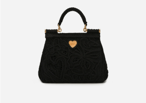 Alternative view of Túi Dolce & Gabbana Small Cordonetto Lace Sicily Bag 'Black' BB6003AW71780999
