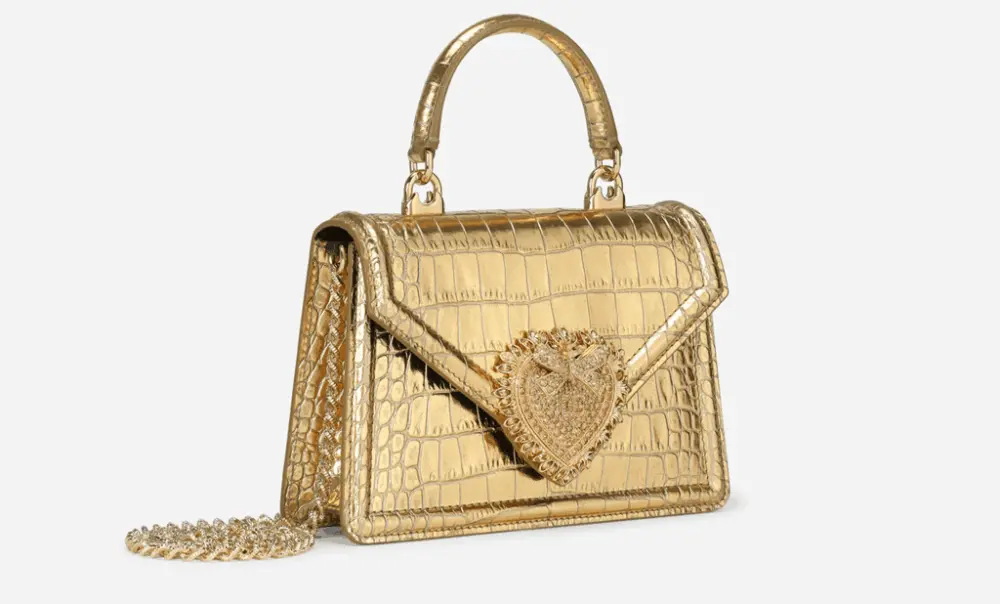 Túi Dolce & Gabbana Crocodile Print 'Gold' BB6711AQ6008H962 - Ảnh 3
