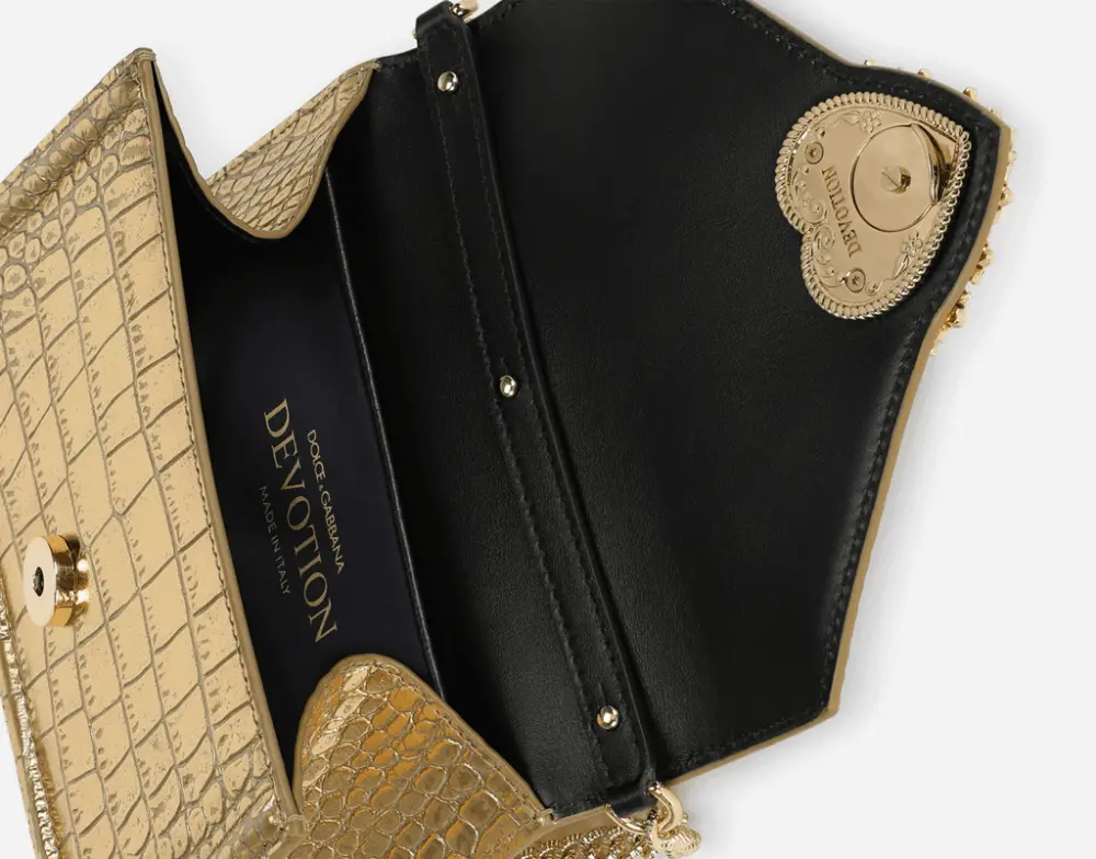 Túi Dolce & Gabbana Crocodile Print 'Gold' BB6711AQ6008H962 - Ảnh 5