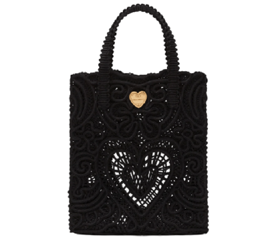 Túi Dolce & Gabbana Small Cordonetto Lace Shopper 'Black' BB6926AW71780999