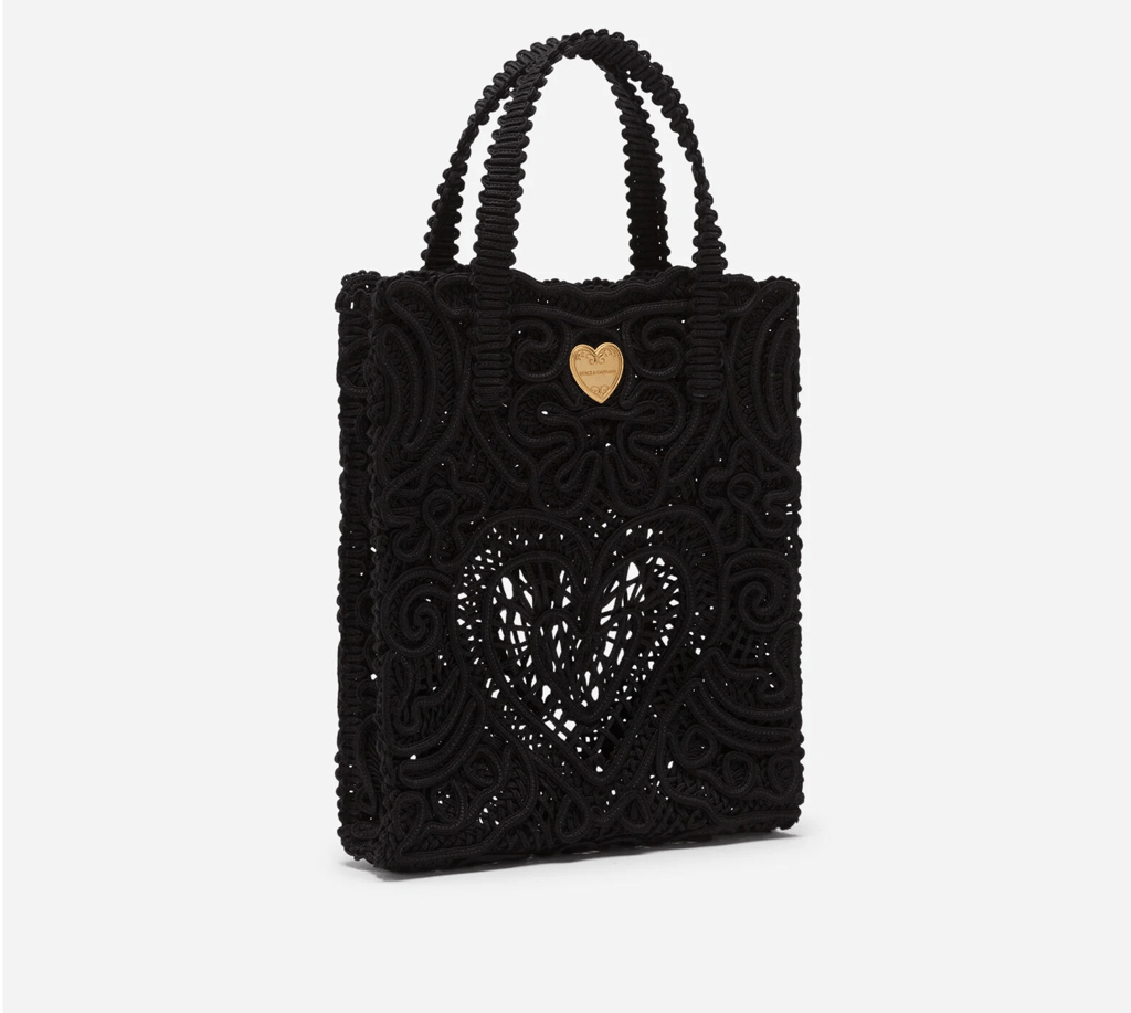 Túi Dolce & Gabbana Small Cordonetto Lace Shopper 'Black' BB6926AW71780999 - Ảnh 2